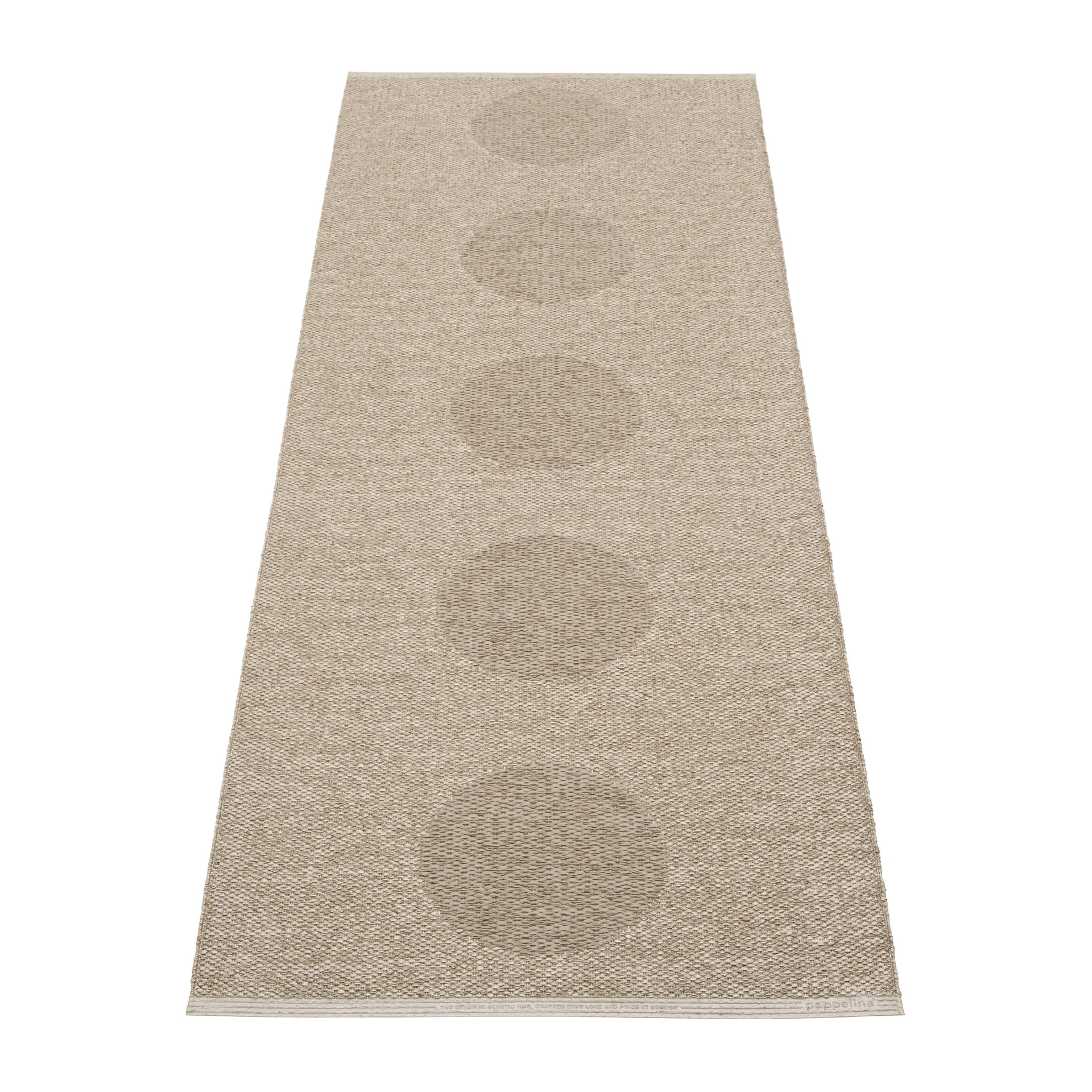 Vera 2.0 plastmatta dark linen-linen metallic, 70x200 cm Pappelina