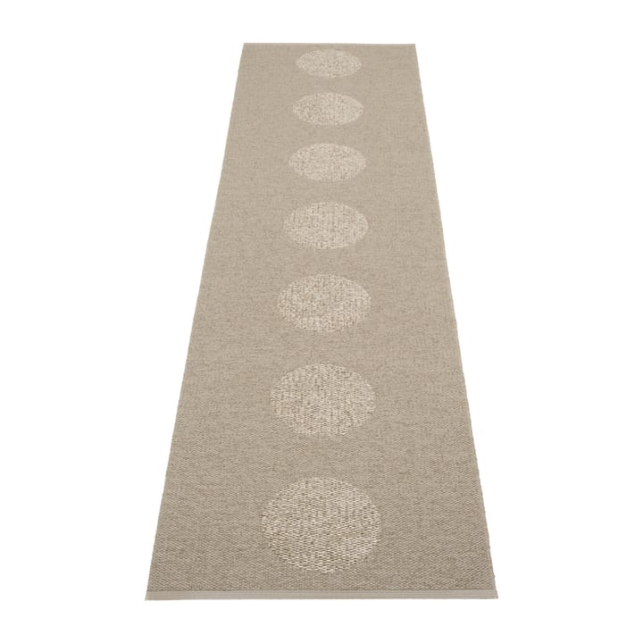 Vera 2.0 plastmatta dark linen-linen metallic - 70x280 cm - Pappelina