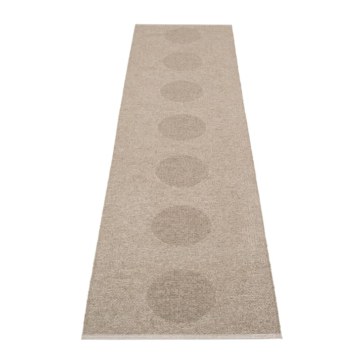 Vera 2.0 plastmatta dark linen-linen metallic, 70x280 cm Pappelina