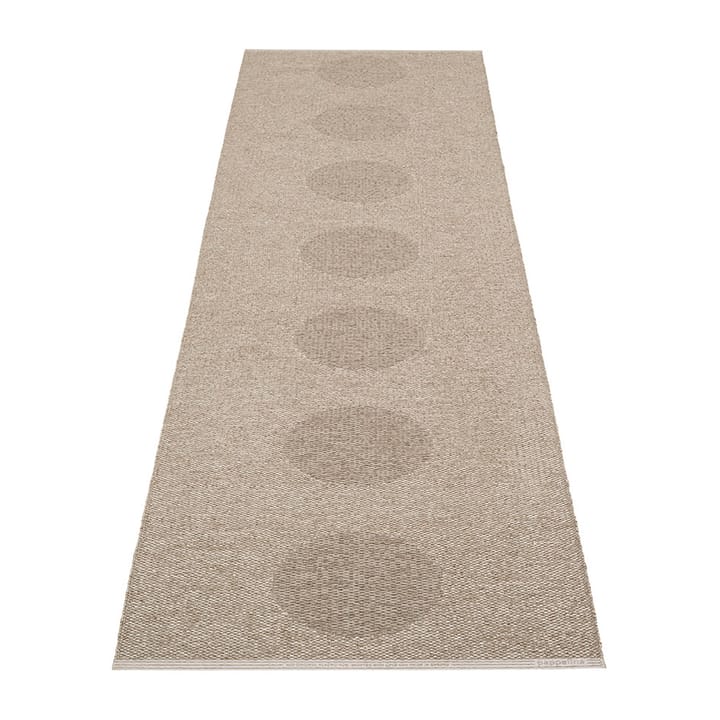 Vera 2.0 plastmatta dark linen-linen metallic, 70x360 cm Pappelina