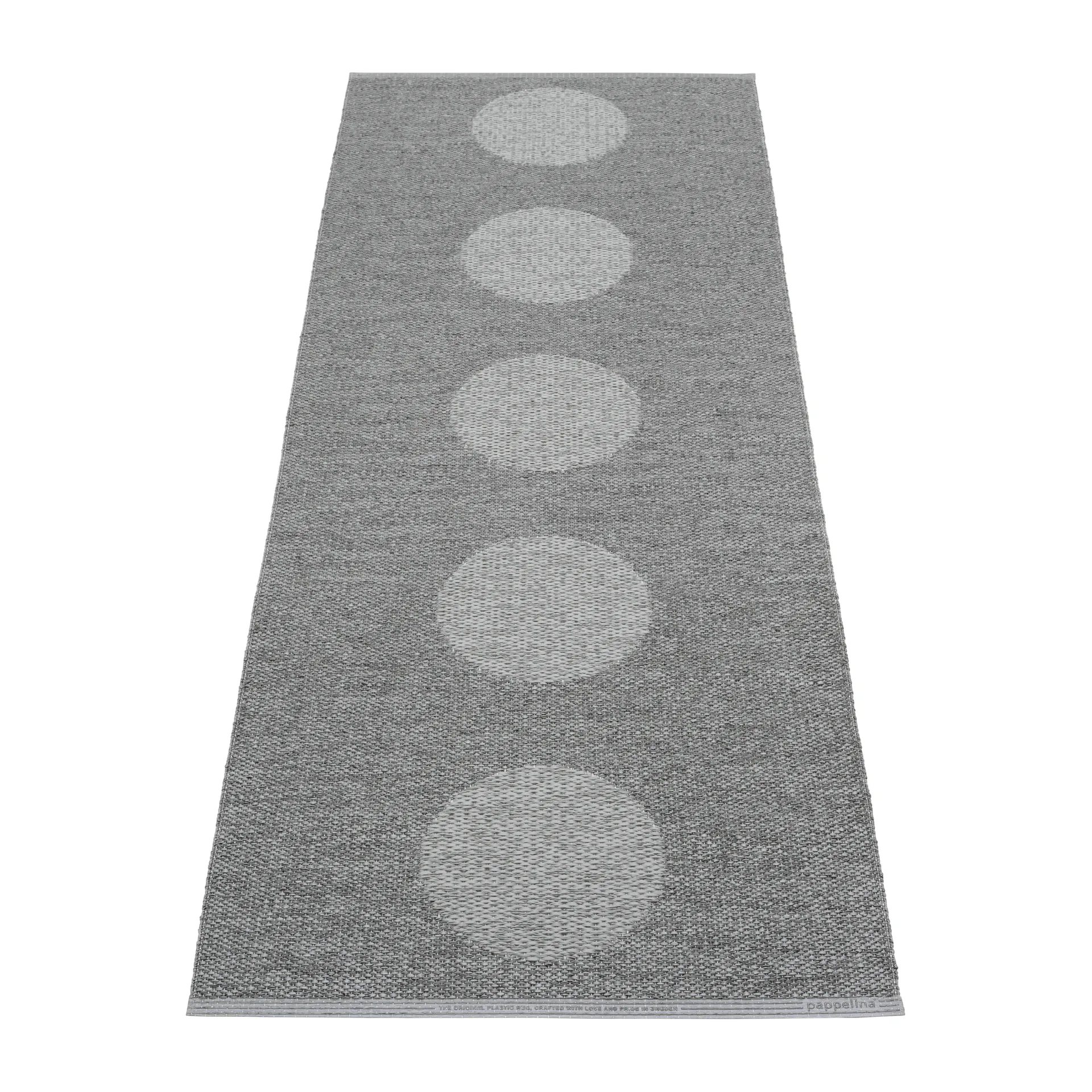 Vera 2.0 plastmatta grey-granit metallic, 70x200 cm Pappelina
