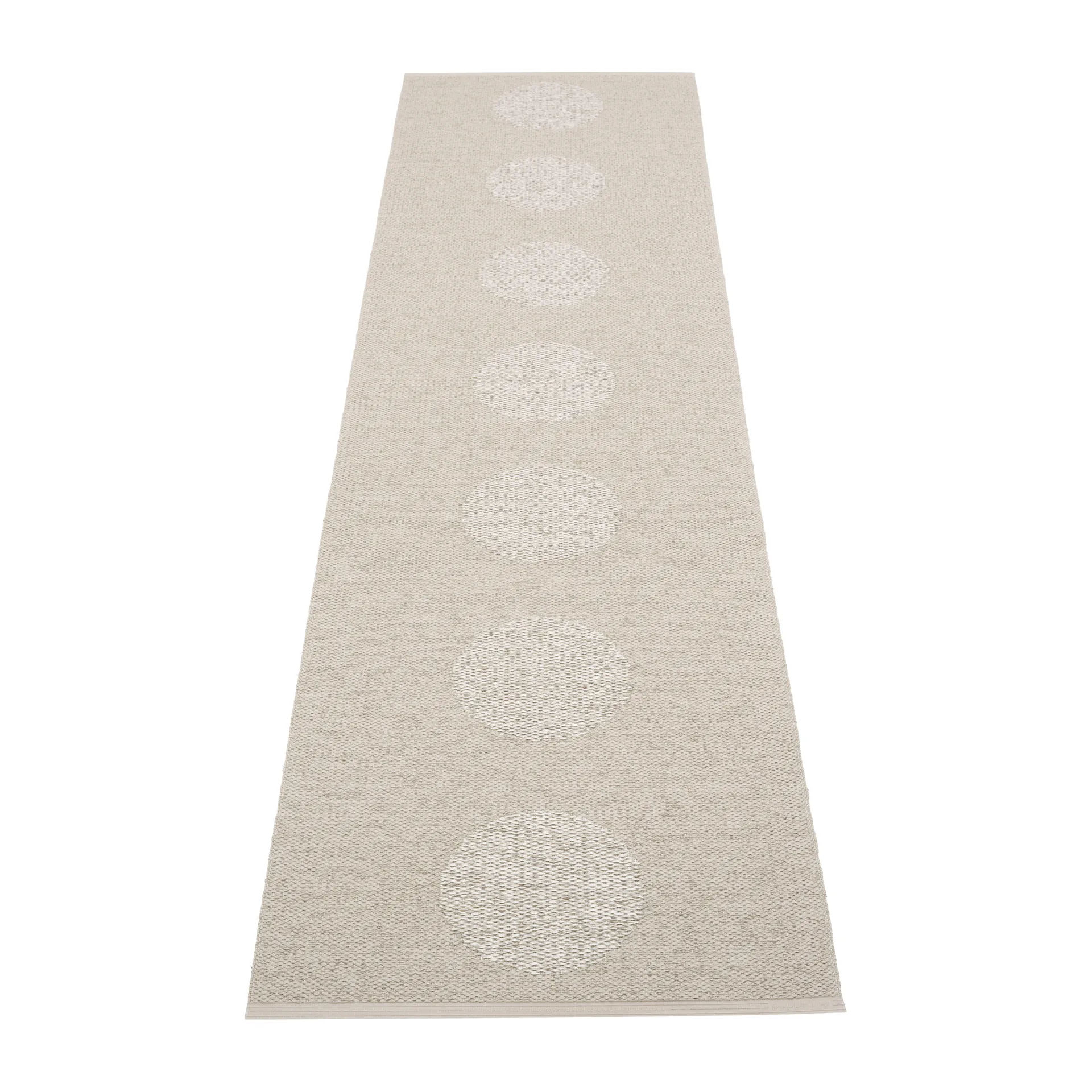Vera 2.0 plastmatta linen-stone metallic, 70x280 cm Pappelina