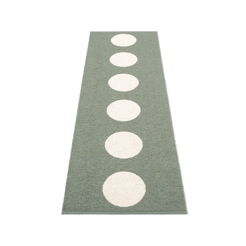 Vera gångmatta, army/vanilla, 70x150 cm Pappelina