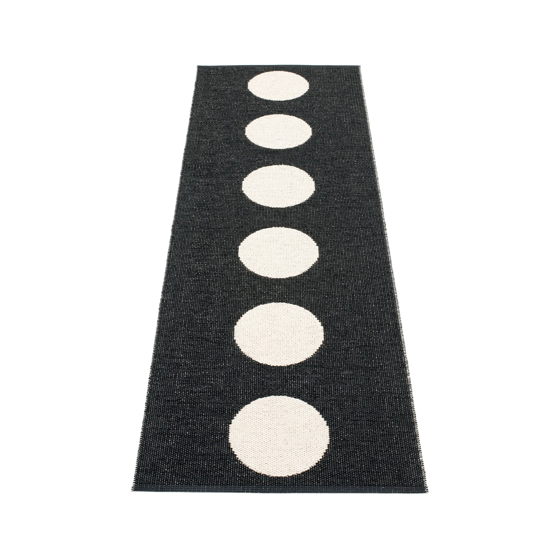 Vera gångmatta black/vanilla, 70x225 cm Pappelina
