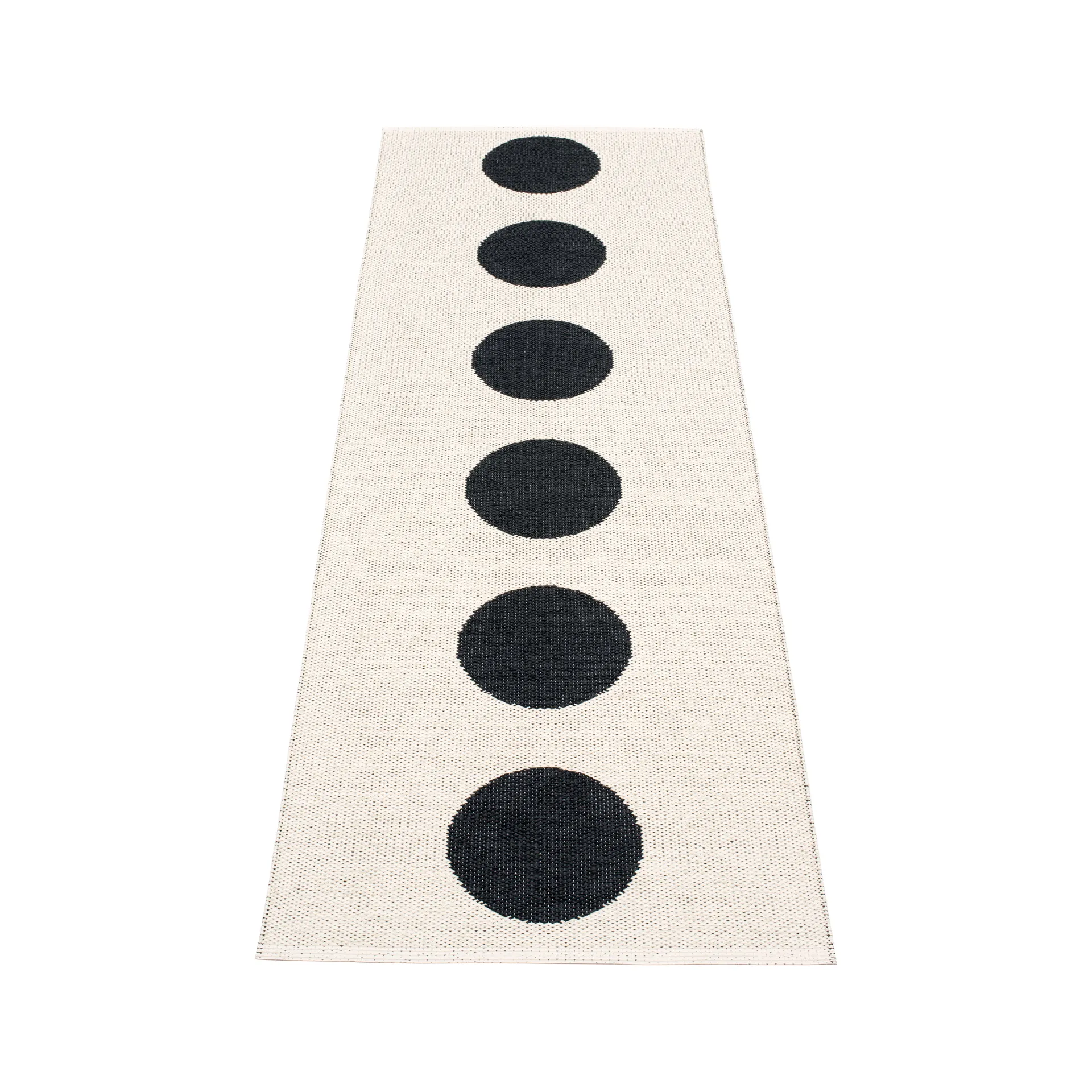 Vera gångmatta black/vanilla, 70x225 cm Pappelina