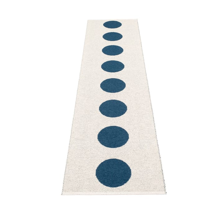 Vera gångmatta, ocean blue/vanilla, 70x300 cm Pappelina