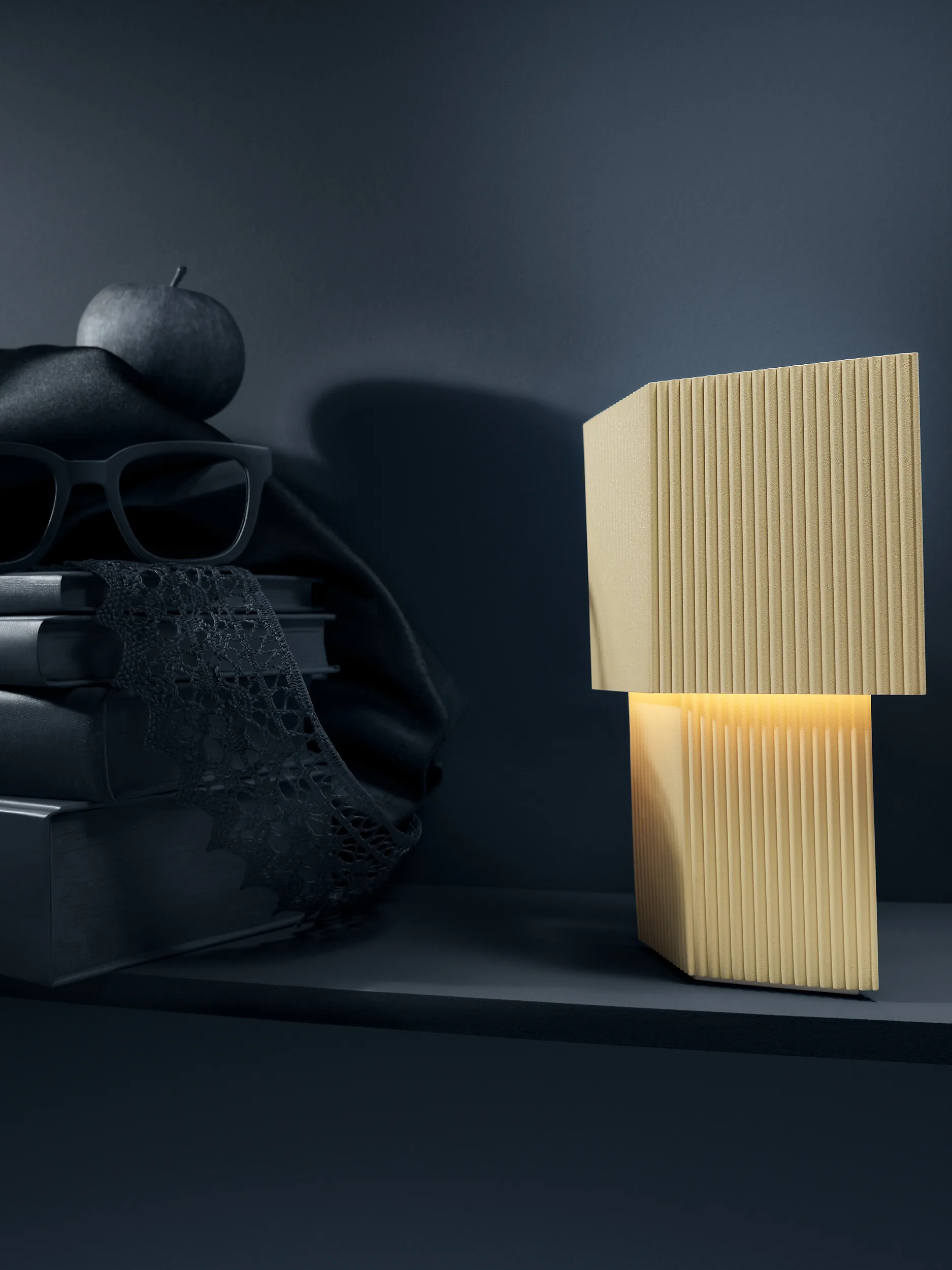 Romb Mini portabel bordslampa 19 cm, Vanilla Pholc