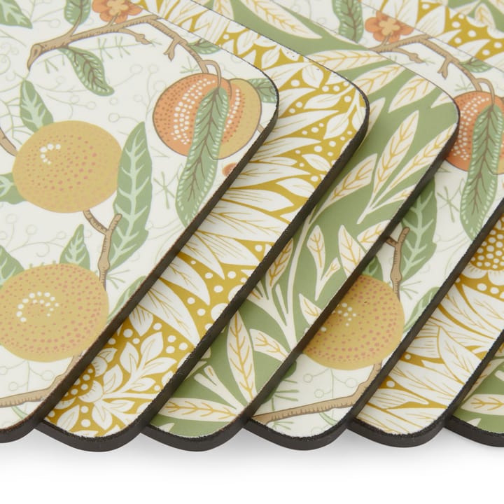 Morris & Co Simpley mixed glasunderlägg 6 delar, Fruit, Willow, Marigold Pimpernel