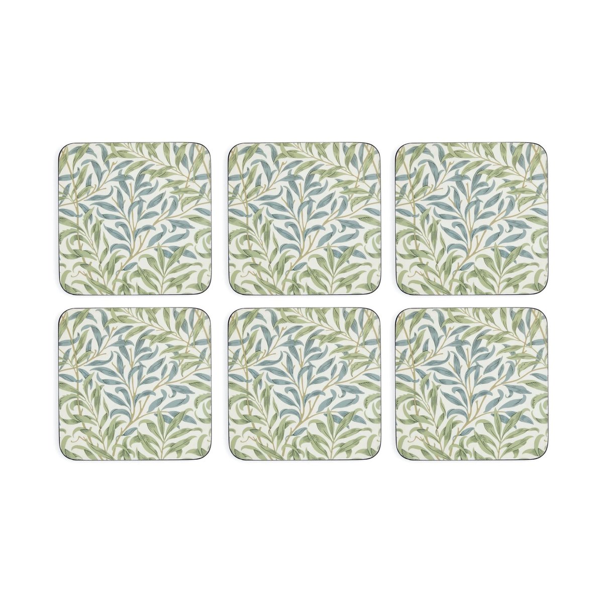 Pimpernel Morris & Co Willow Bough glasunderlägg 6-pack Grön, blå