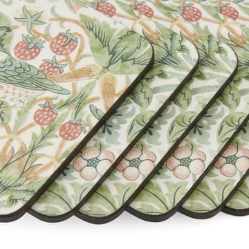 Strawberry Thief glasunderlägg 6-pack - Green - Pimpernel