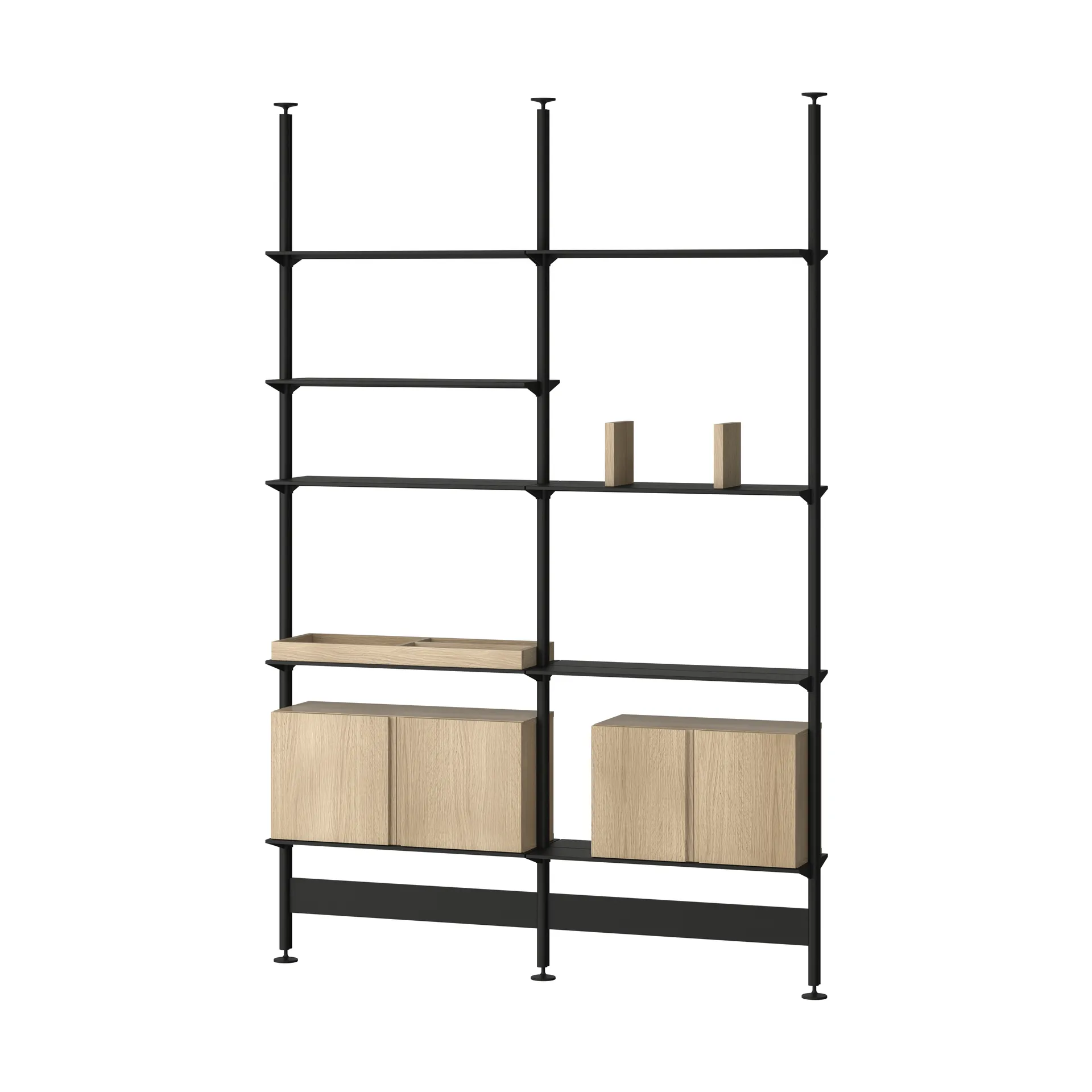 Pira G2 hyllsystem F C A Black/Oak 248-255 cm,  Pira