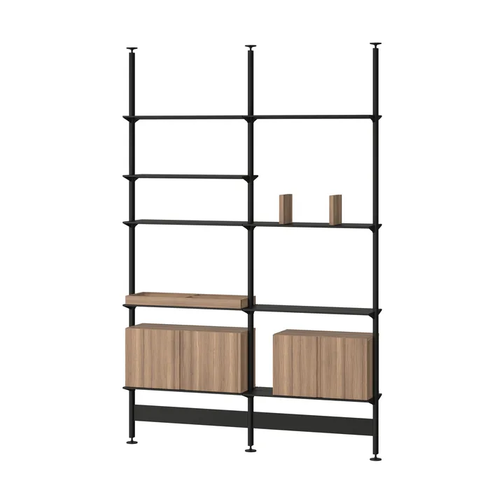Pira G2 hyllsystem F C A Black/Walnut 240-247 cm - Pira