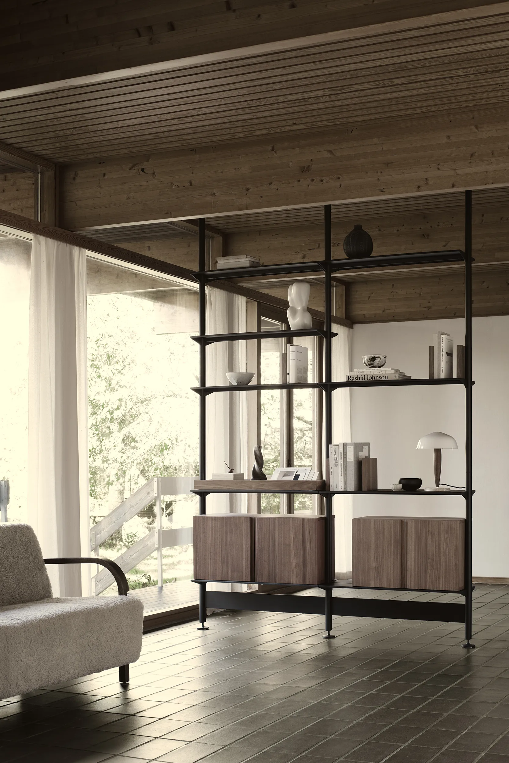 Pira G2 hyllsystem F C A Black/Walnut 248-255 cm,  Pira