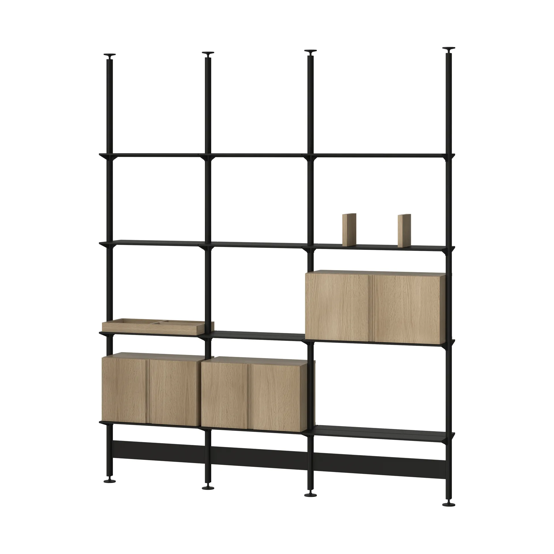 Pira G2 hyllsystem F C B Black/Oak 240-247 cm,  Pira