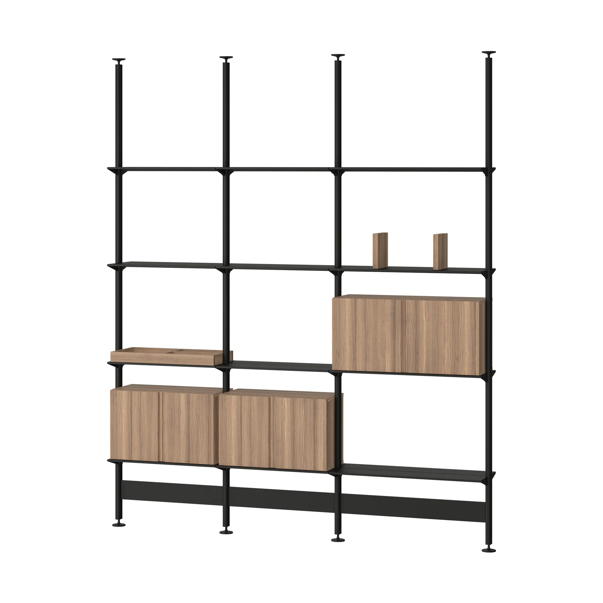 Pira G2 hyllsystem F C B Black/Walnut 240-247 cm,  Pira