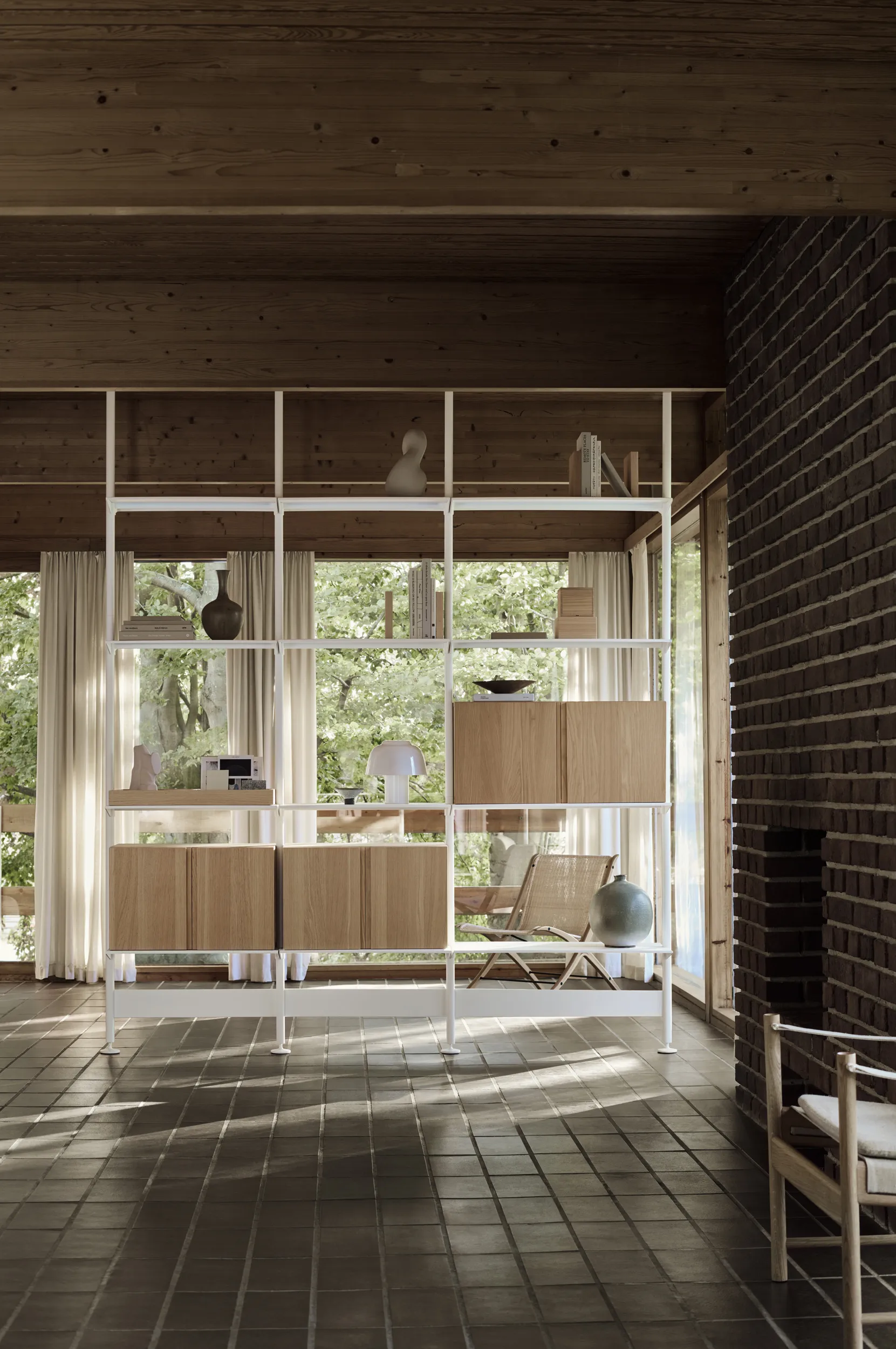 Pira G2 hyllsystem F C B White/Oak 248-255 cm Pira