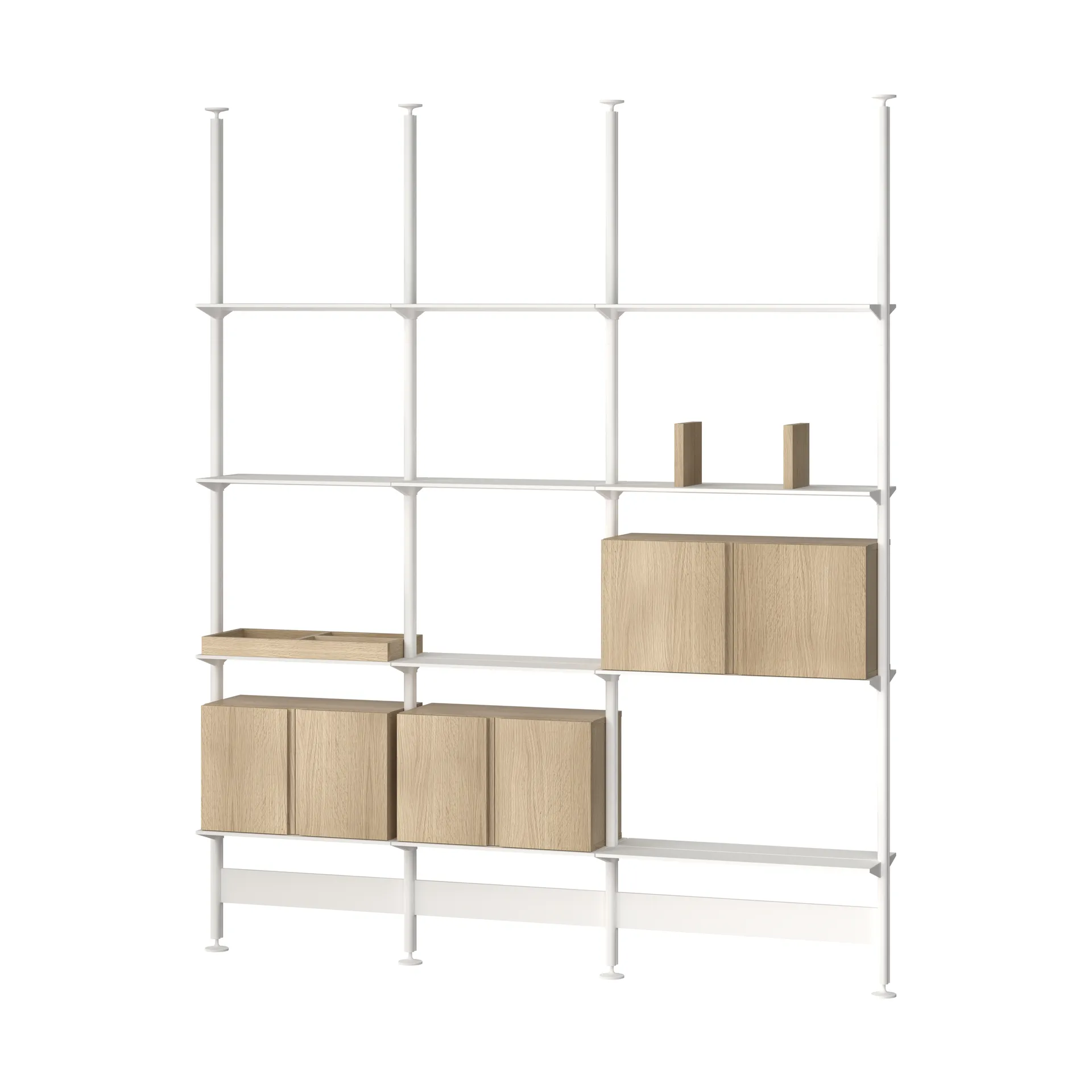 Pira G2 hyllsystem F C B White/Oak 256-264 cm Pira