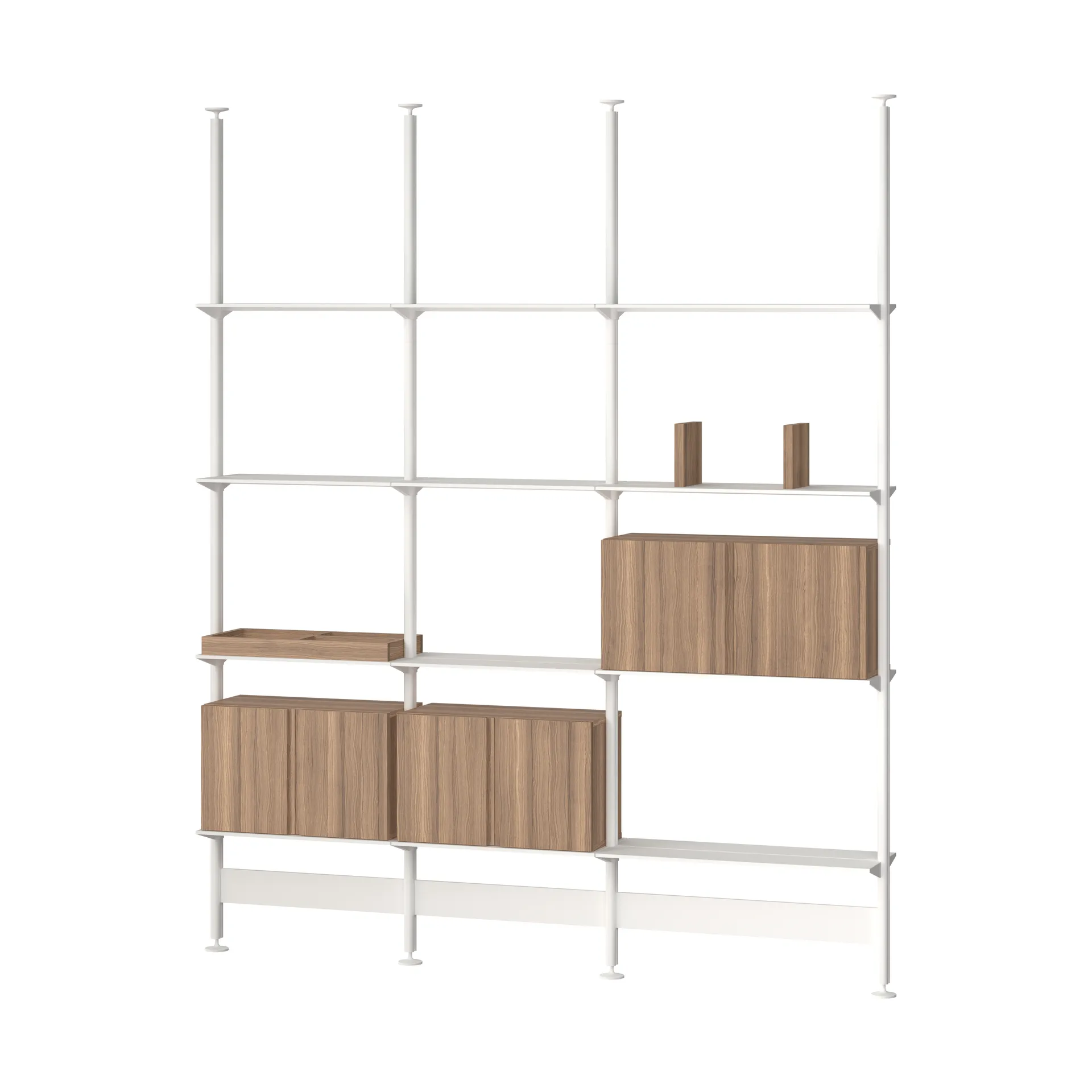 Pira G2 hyllsystem F C B White/Walnut 248-255 cm,  Pira