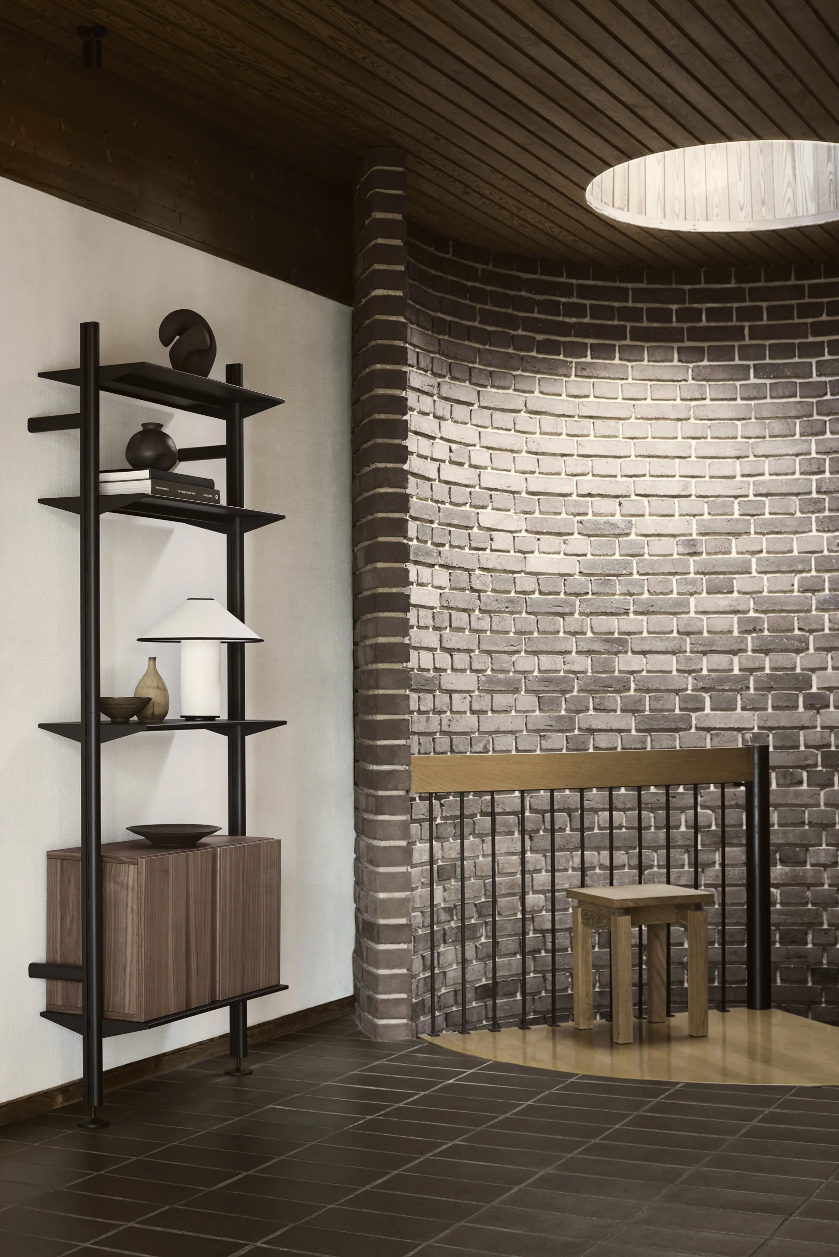 Pira G2 hyllsystem W B Black/Walnut,  Pira