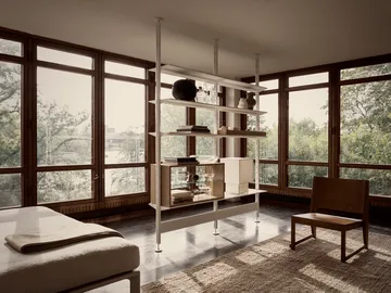 Pira vitrinskåp - Vitad ek-klarglas, 70x31 cm, 4 dörrar - Pira