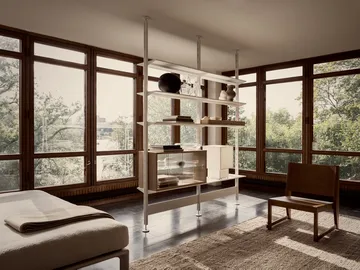 Pira vitrinskåp - Vitad ek-räfflat glas, 70x31 cm, glasrygg - Pira