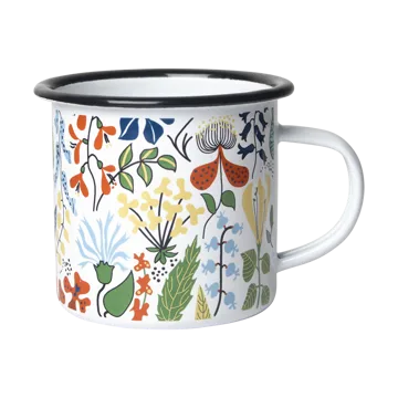 Herbaruim emaljmugg - Vit-multi - Pluto Design