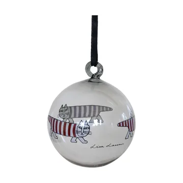 Lisa Larson Mikey julgranskula - Silver-red-white - Pluto Design