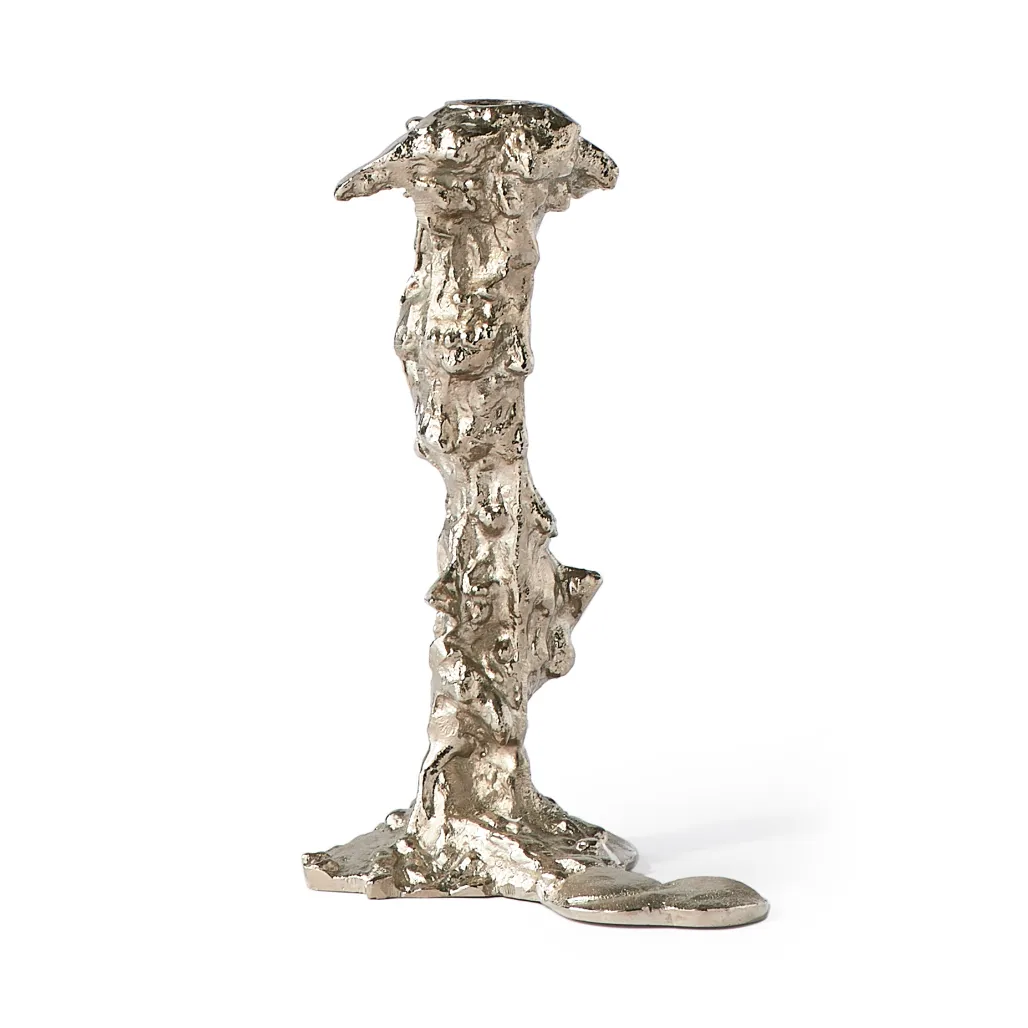 Drip ljusstake L 25 cm, Silver POLSPOTTEN