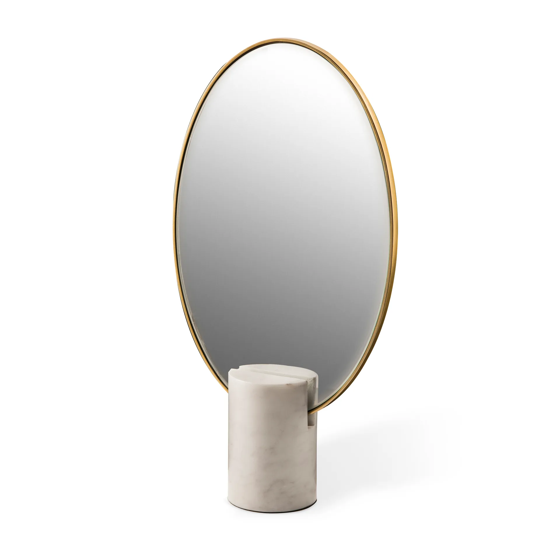 Oval Marble bordsspegel, Vit POLSPOTTEN