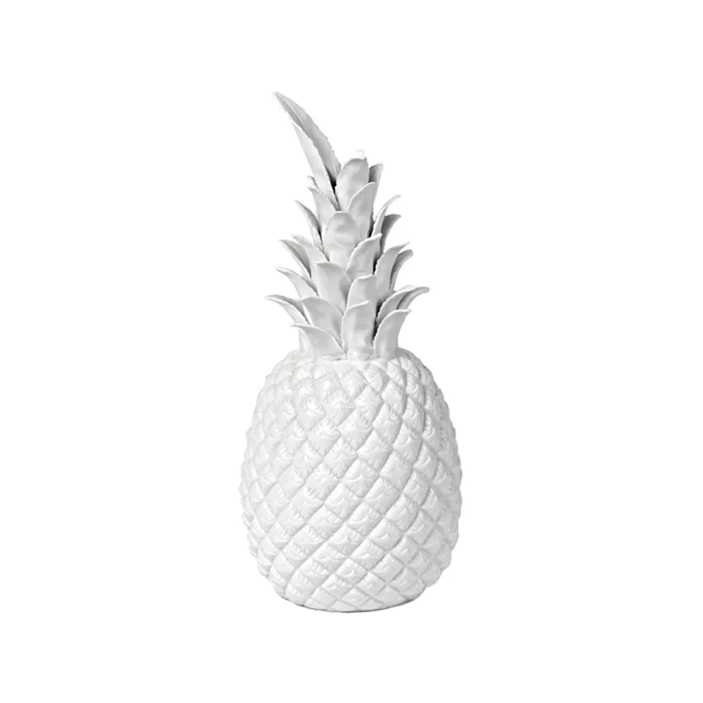 Pineapple dekorationsfigur 32 cm, Vit POLSPOTTEN