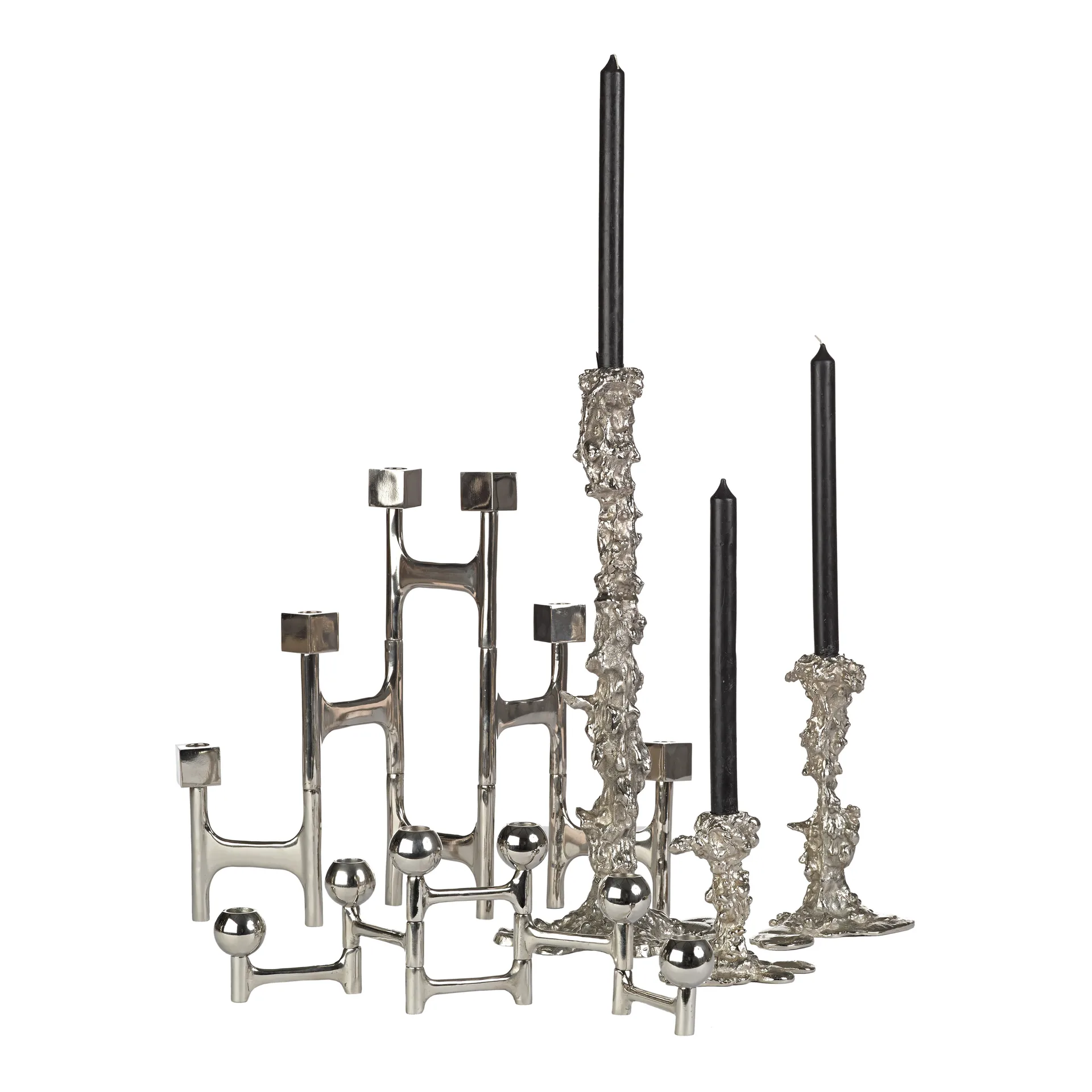 Square Folding ljusstake 55x40 cm, Silver POLSPOTTEN