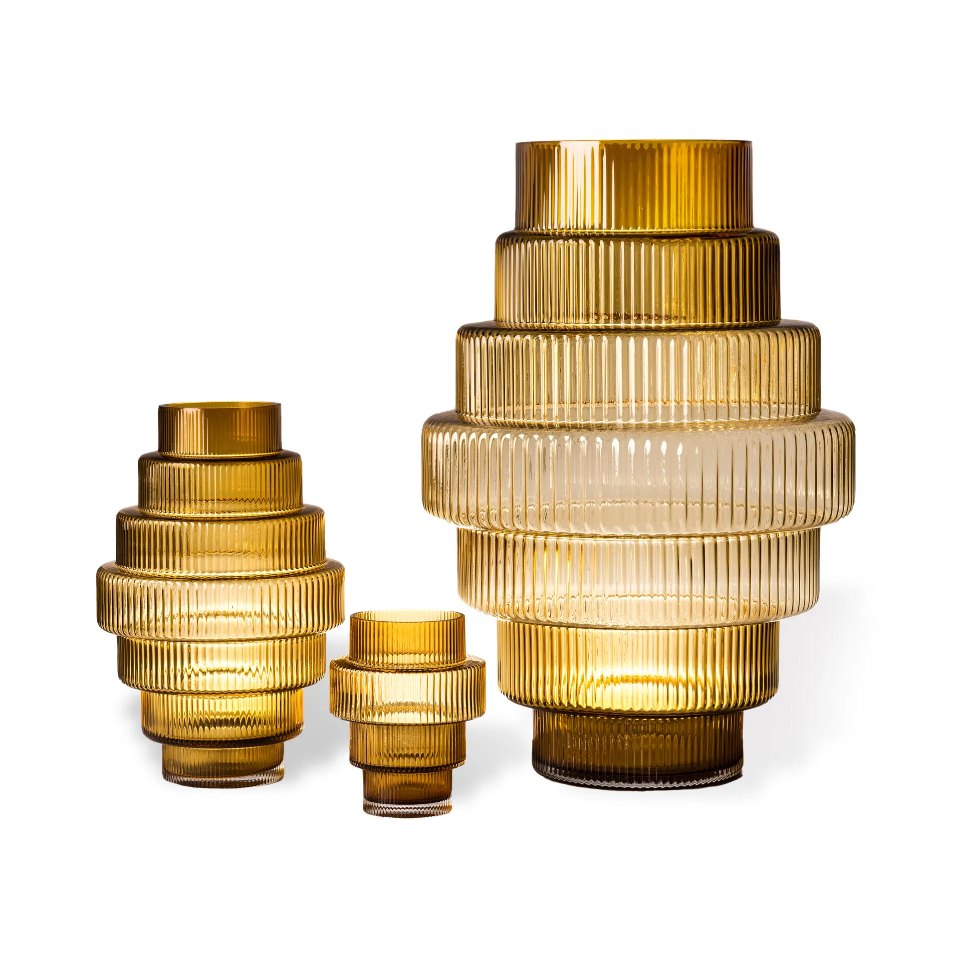 Steps ljuslykta Ø12 cm, Ochre POLSPOTTEN