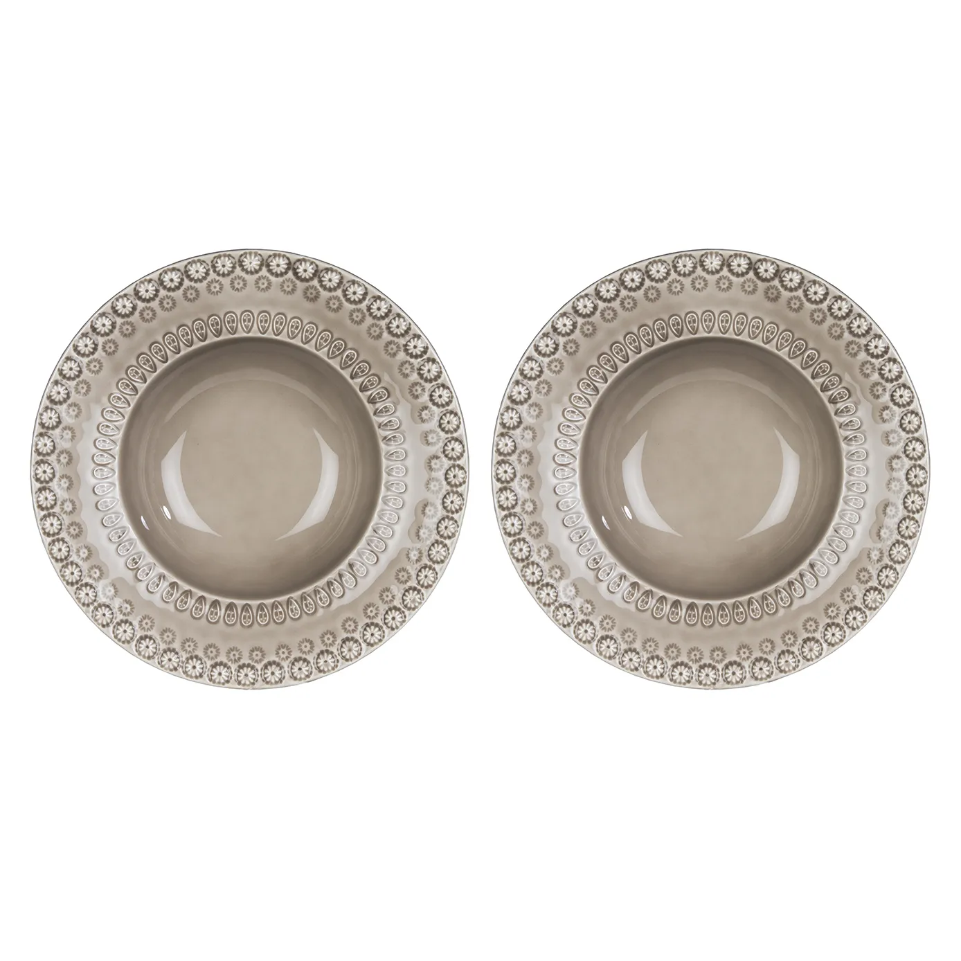 Daisy djup tallrik Ø 21 cm 2-pack, Greige (beige) PotteryJo