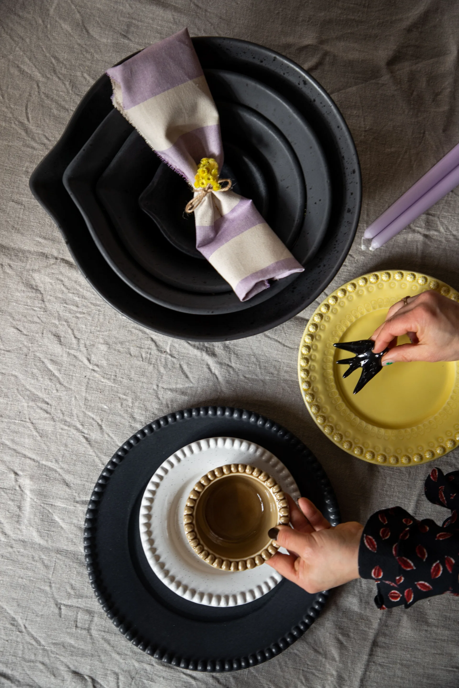 Peep degskål 27 cm, matt black PotteryJo