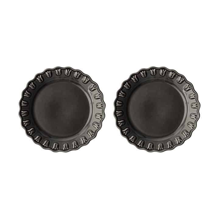 Tulipa assiett Ø20 cm 2-pack - Almost black - PotteryJo