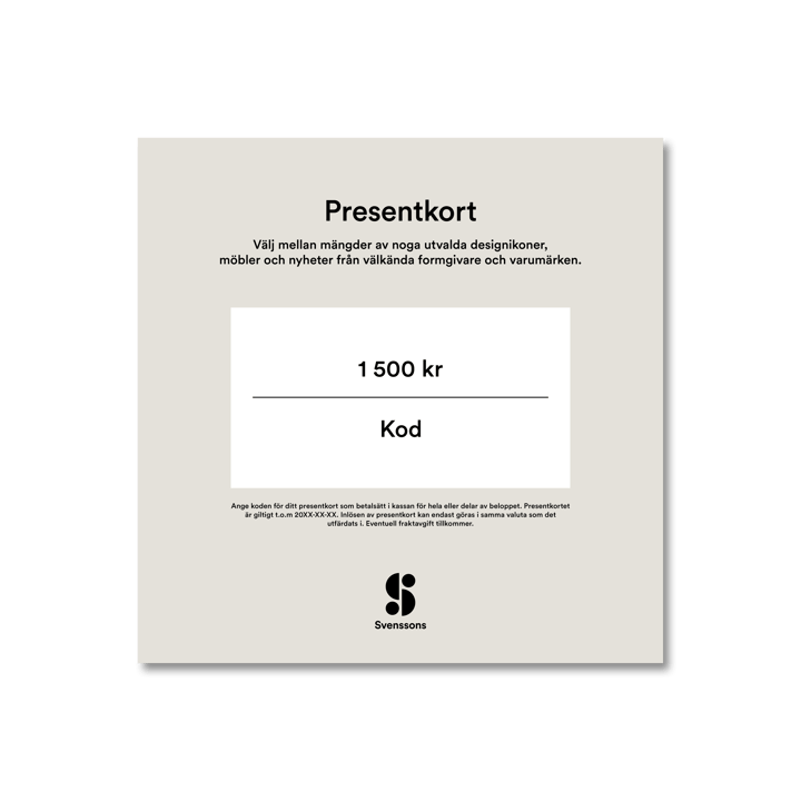 Digitalt presentkort - 1 500:- - Presentkort