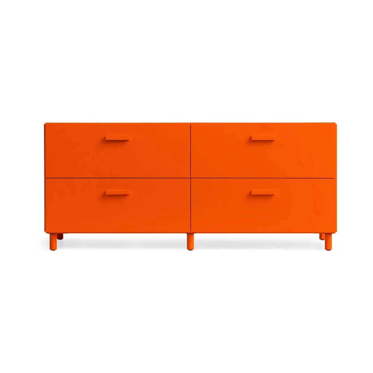 Relief byrå låg med ben 123x46,6 cm orange Relief