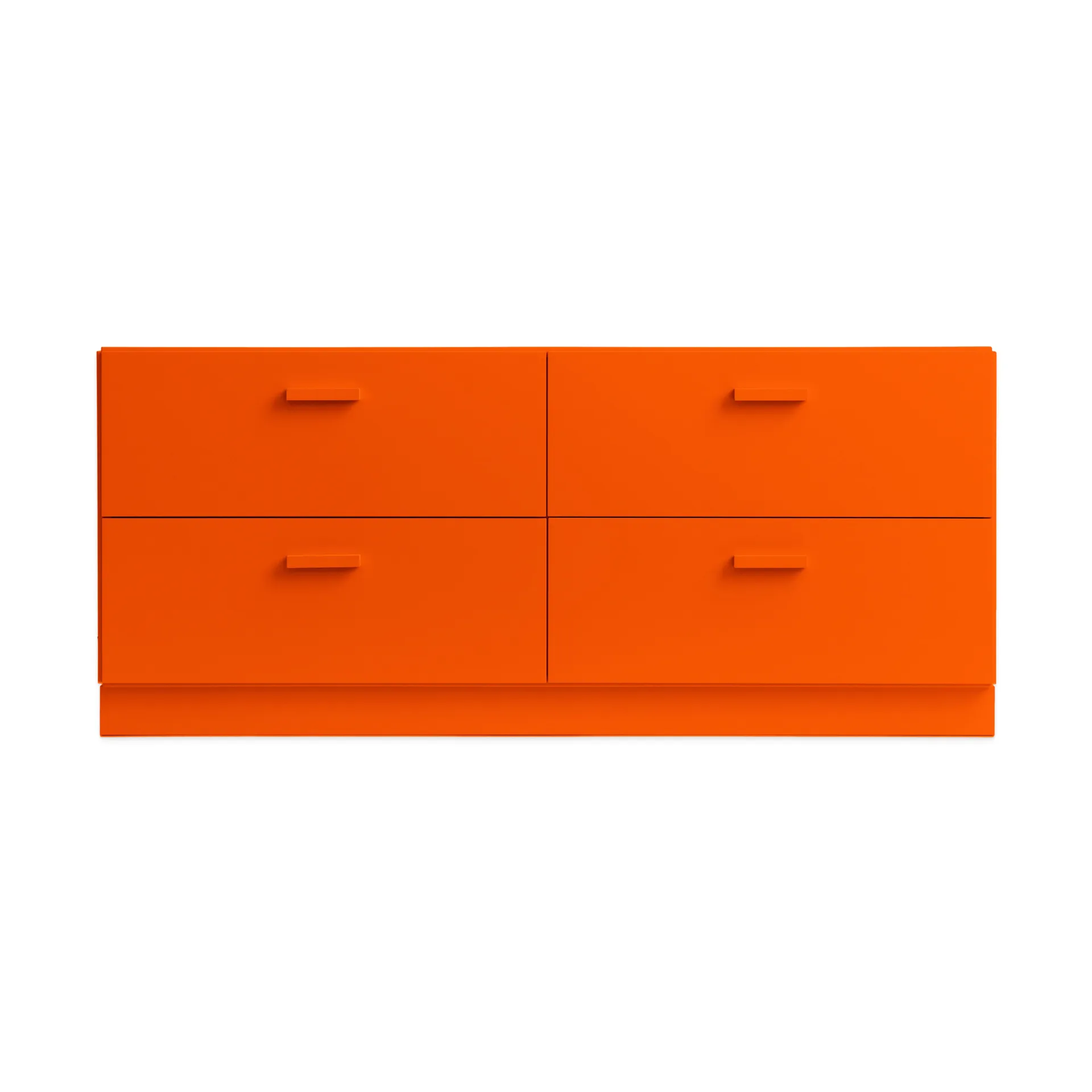 Relief byrå låg med sockel 123x46,6 cm orange,  Relief