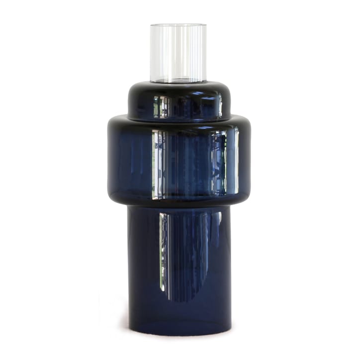Glass candlestick no. 55, Indigo blue Ro Collection