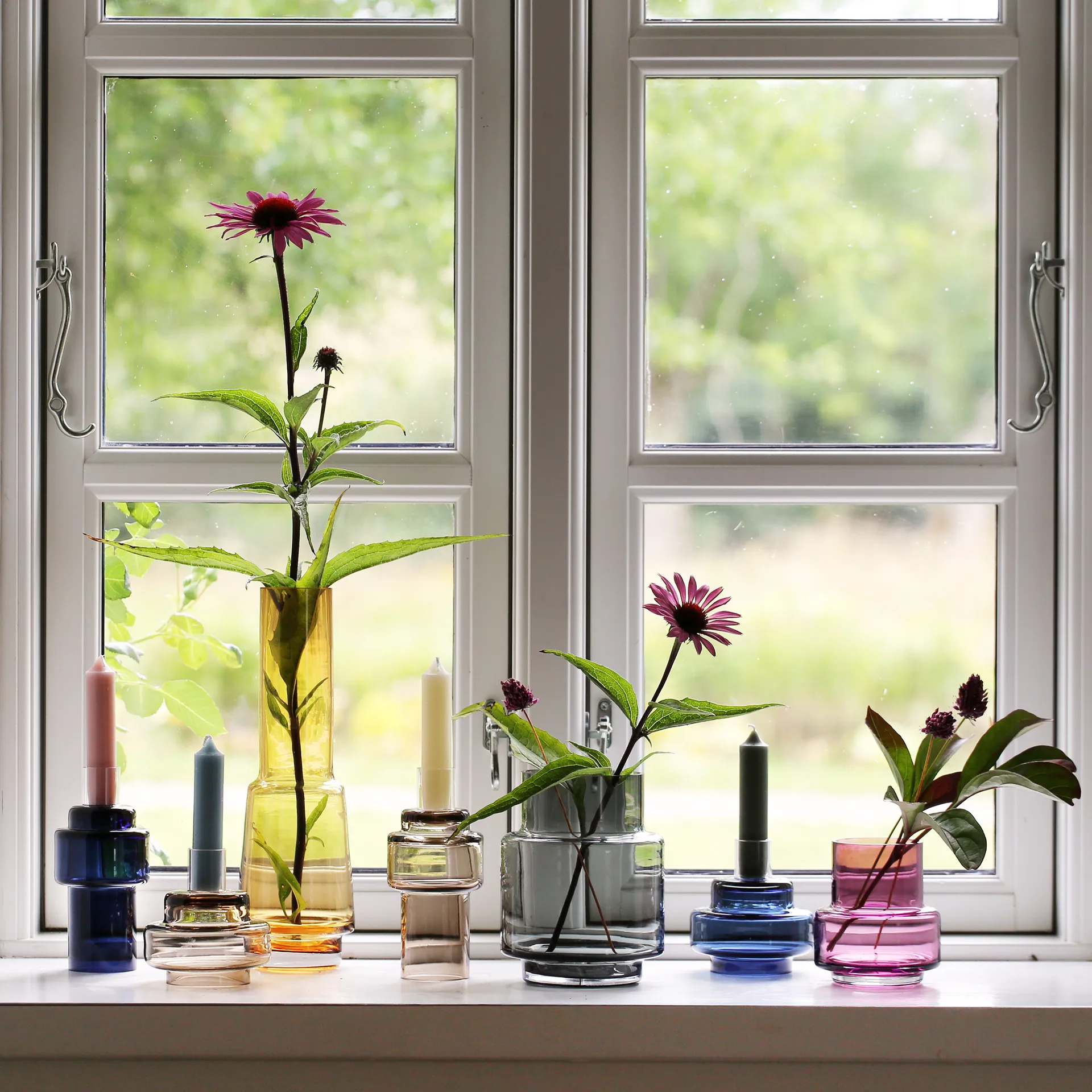 Glass candlestick no. 55, Sepia brown Ro Collection