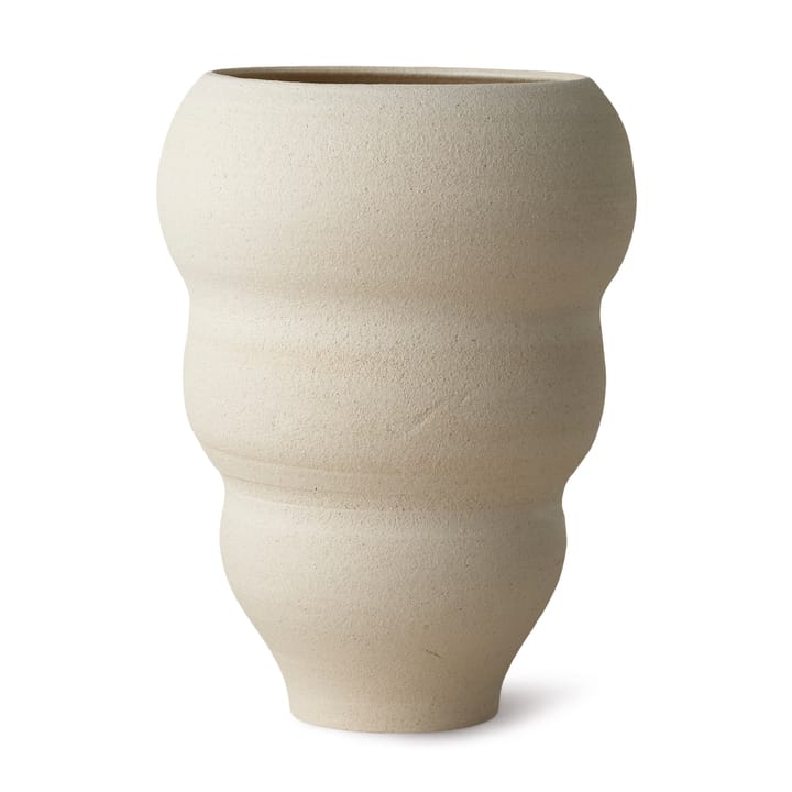 Hand turned vase no. 60 Curved - Vanilla - Ro Collection