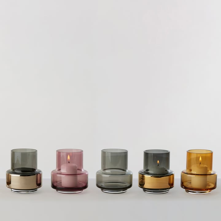 Hurricane smoked tealight no. 25, Guld Ro Collection