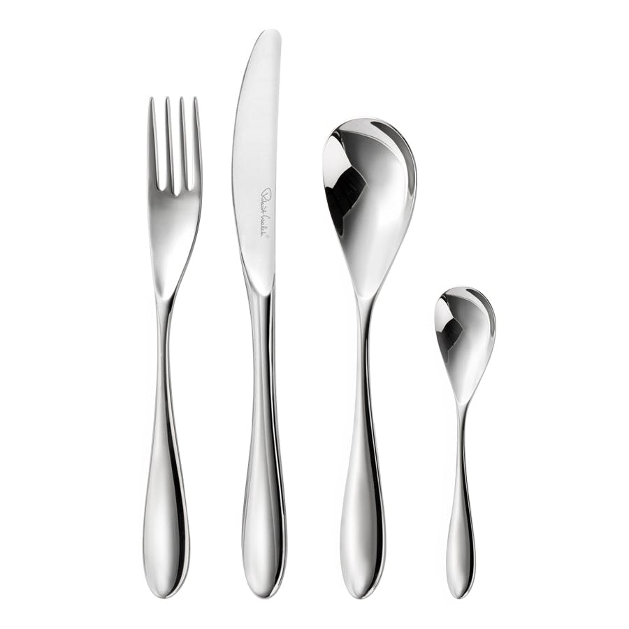 Robert Welch Bourton Bright bestickset 24 delar | Skandinavisk Design | Bestickset | Silverfärgad