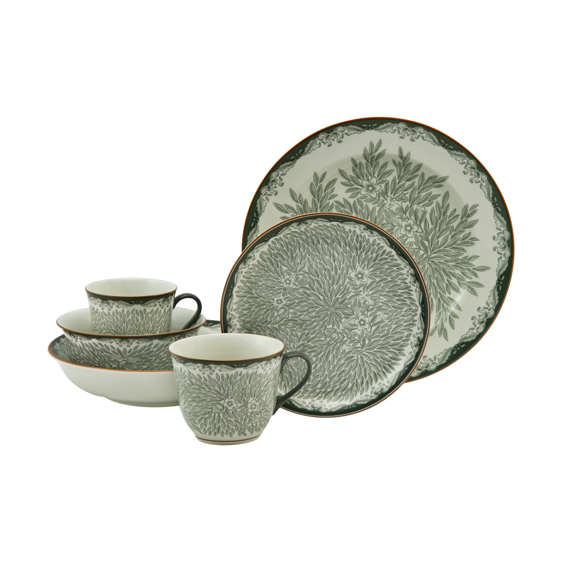 Ostindia Floris skål 50 cl, Grön Rörstrand