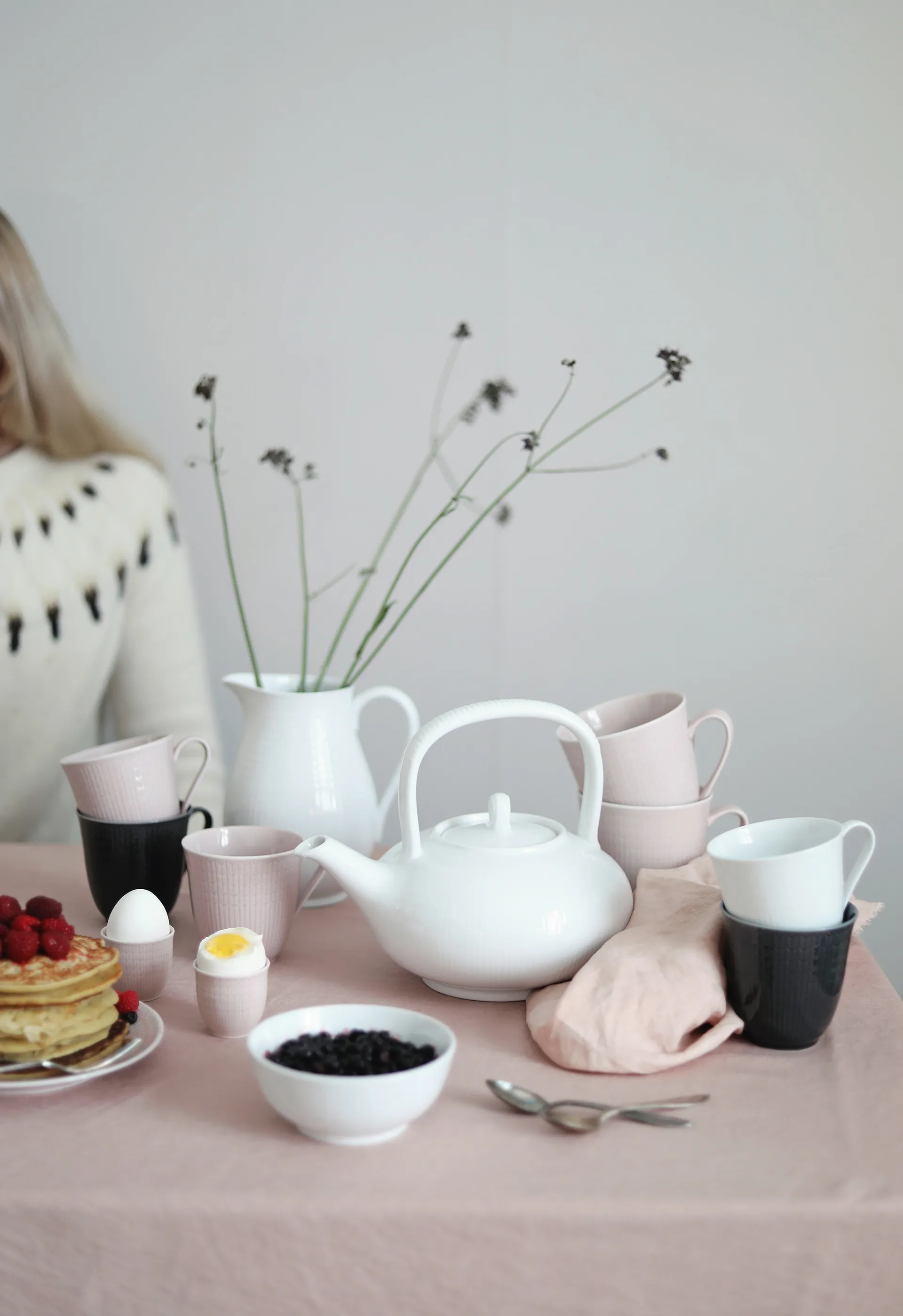 Swedish Grace äggkopp, ros (rosa) Rörstrand