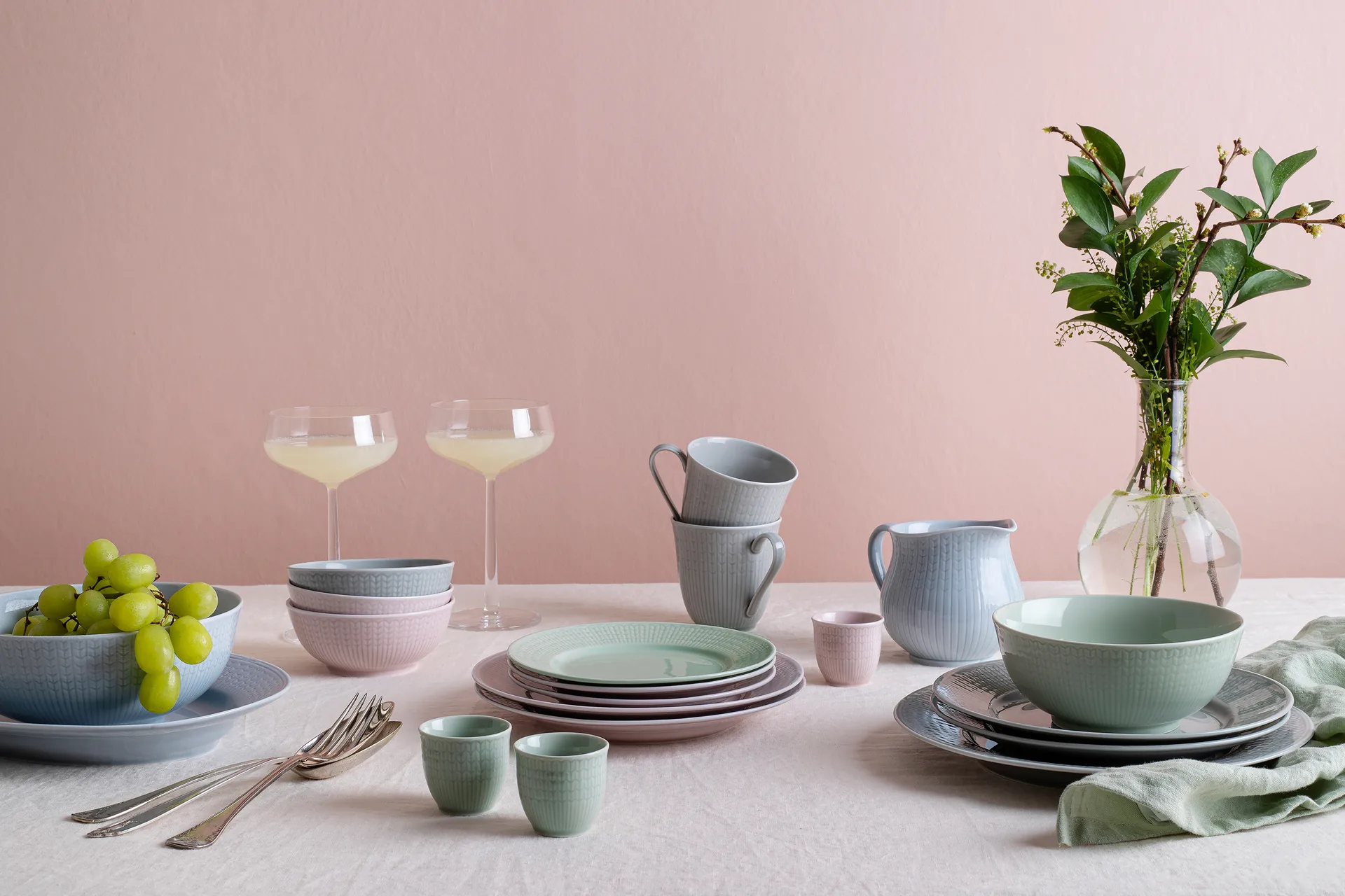 Swedish Grace äggkopp, ros (rosa) Rörstrand