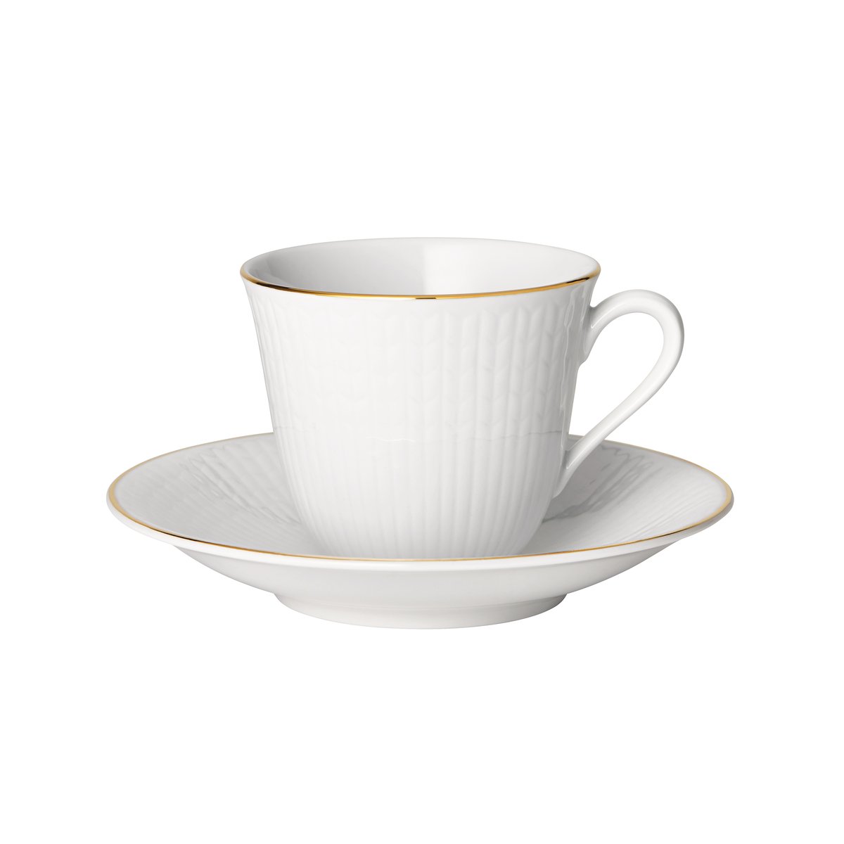 Rörstrand Swedish Grace Gala kaffekopp med fat Vit | Skandinavisk Design | Kaffekoppar | Vit