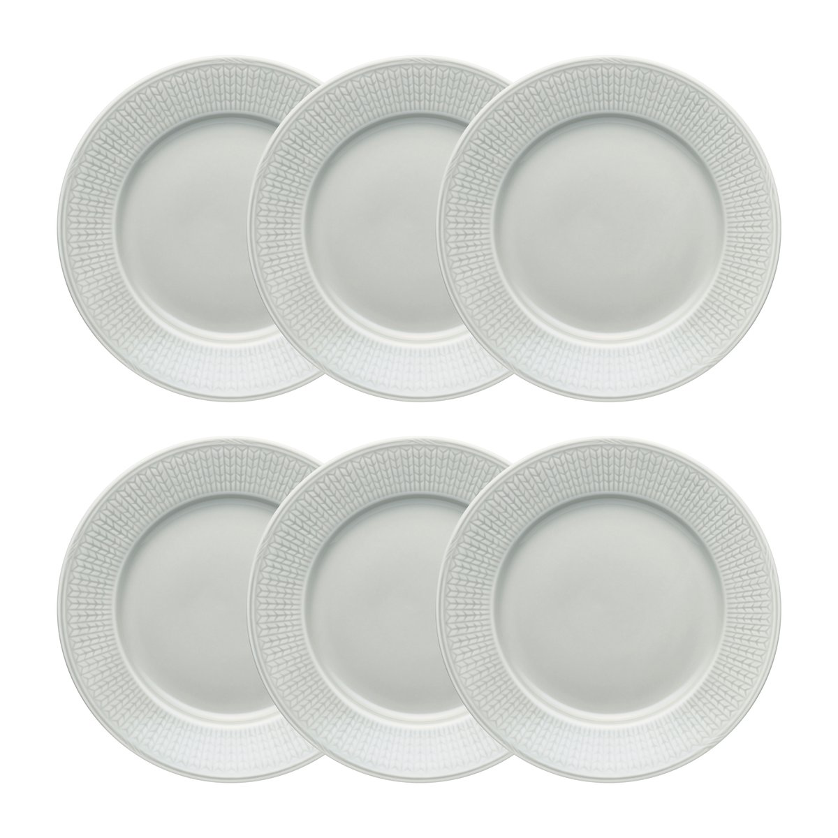 Rörstrand Swedish Grace tallrik 21 cm 6-pack Dimma (grå)