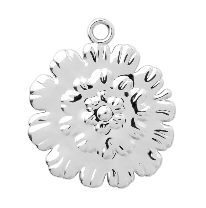 Ball flower julhänge 6,5 cm, Försilvrad Rosendahl
