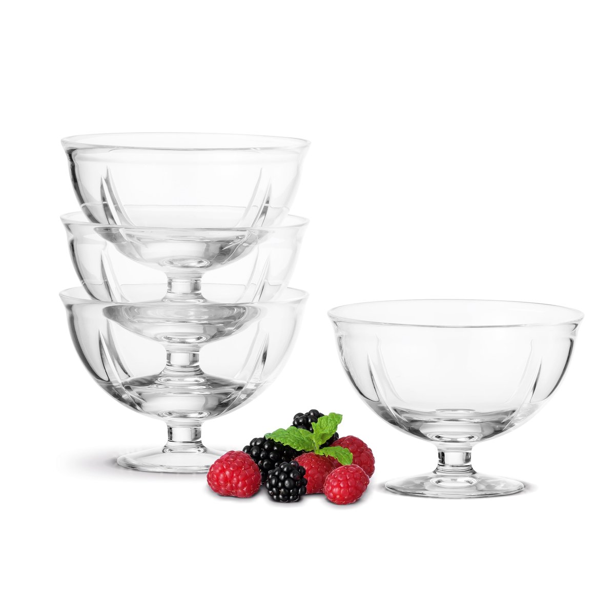 Rosendahl Grand Cru skål på fot 4-pack | Skandinavisk Design | Dessertskålar | Transparent